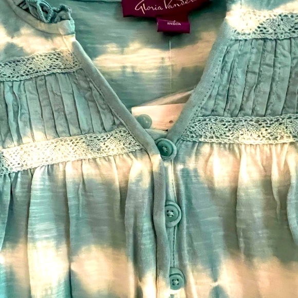 Gloria Vanderbilt Arctic Tie Dye Henley size M - Picture 8 of 12